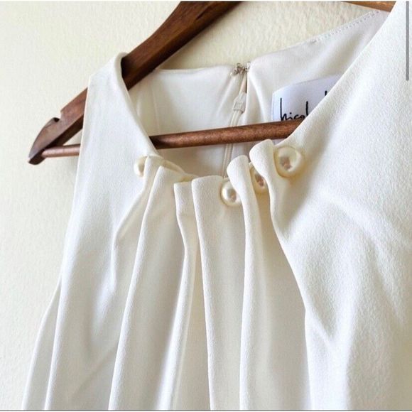 Nicole Miller Color Block Pearl Neck Gown 6 $395 Black White Formal Maxi Dress - Picture 6 of 7